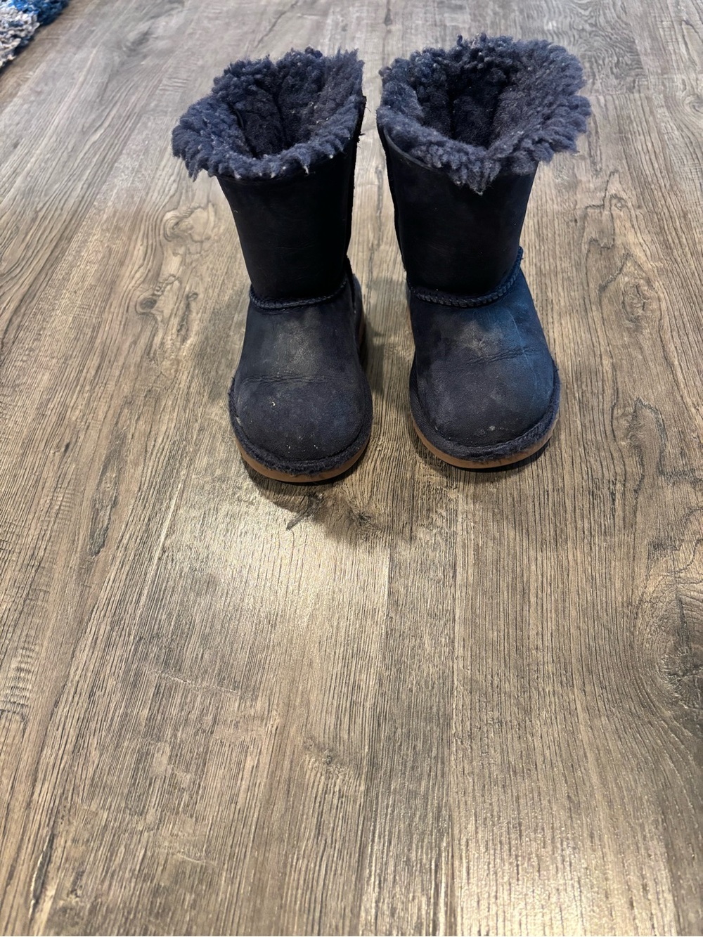 UGG Navy Kids Shearling Boots